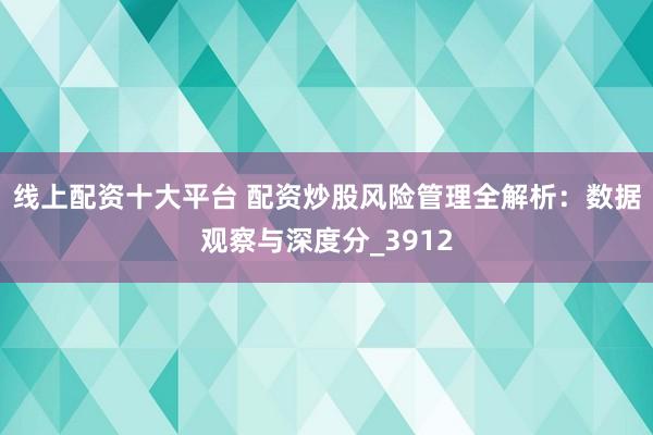 线上配资十大平台 配资炒股风险管理全解析：数据观察与深度分_3912