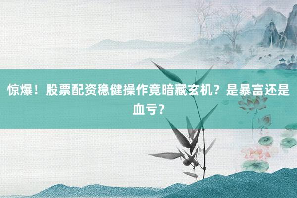 惊爆！股票配资稳健操作竟暗藏玄机？是暴富还是血亏？