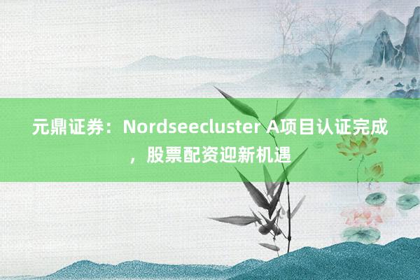 元鼎证券:Nordseecluster A项目认证完成,股票配资迎新机遇