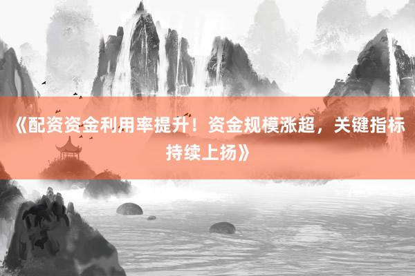 《配资资金利用率提升！资金规模涨超，关键指标持续上扬》