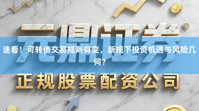 速看！可转债交易规则有变，新规下投资机遇与风险几何？