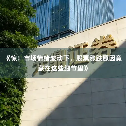 《惊！市场情绪波动下，股票涨跌原因竟藏在这些细节里》