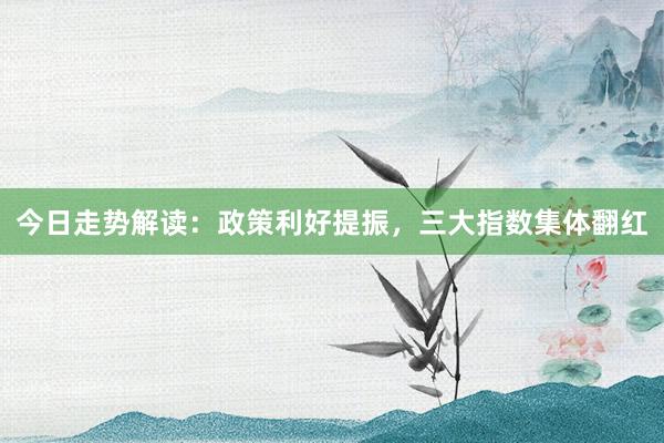 今日走势解读：政策利好提振，三大指数集体翻红