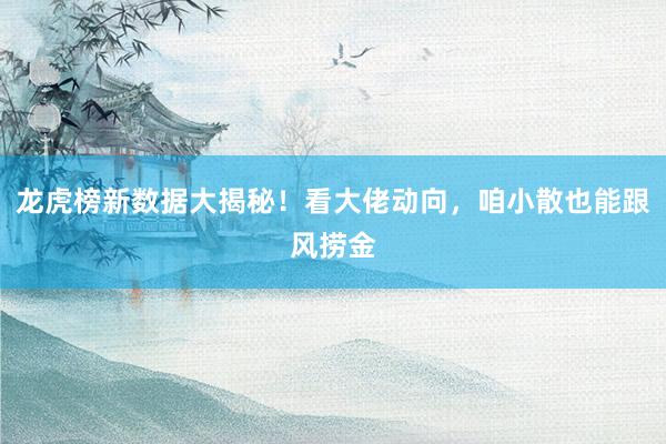 龙虎榜新数据大揭秘！看大佬动向，咱小散也能跟风捞金